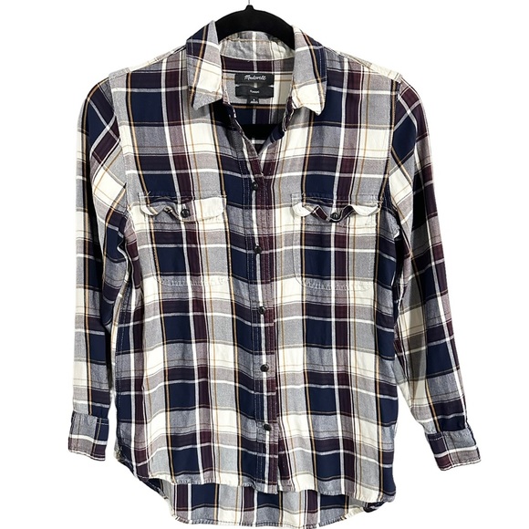 MADEWELL Classic Ex-Boyfriend Button Down Shirt in Hanna Plaid Size Small - Picture 4 of 10